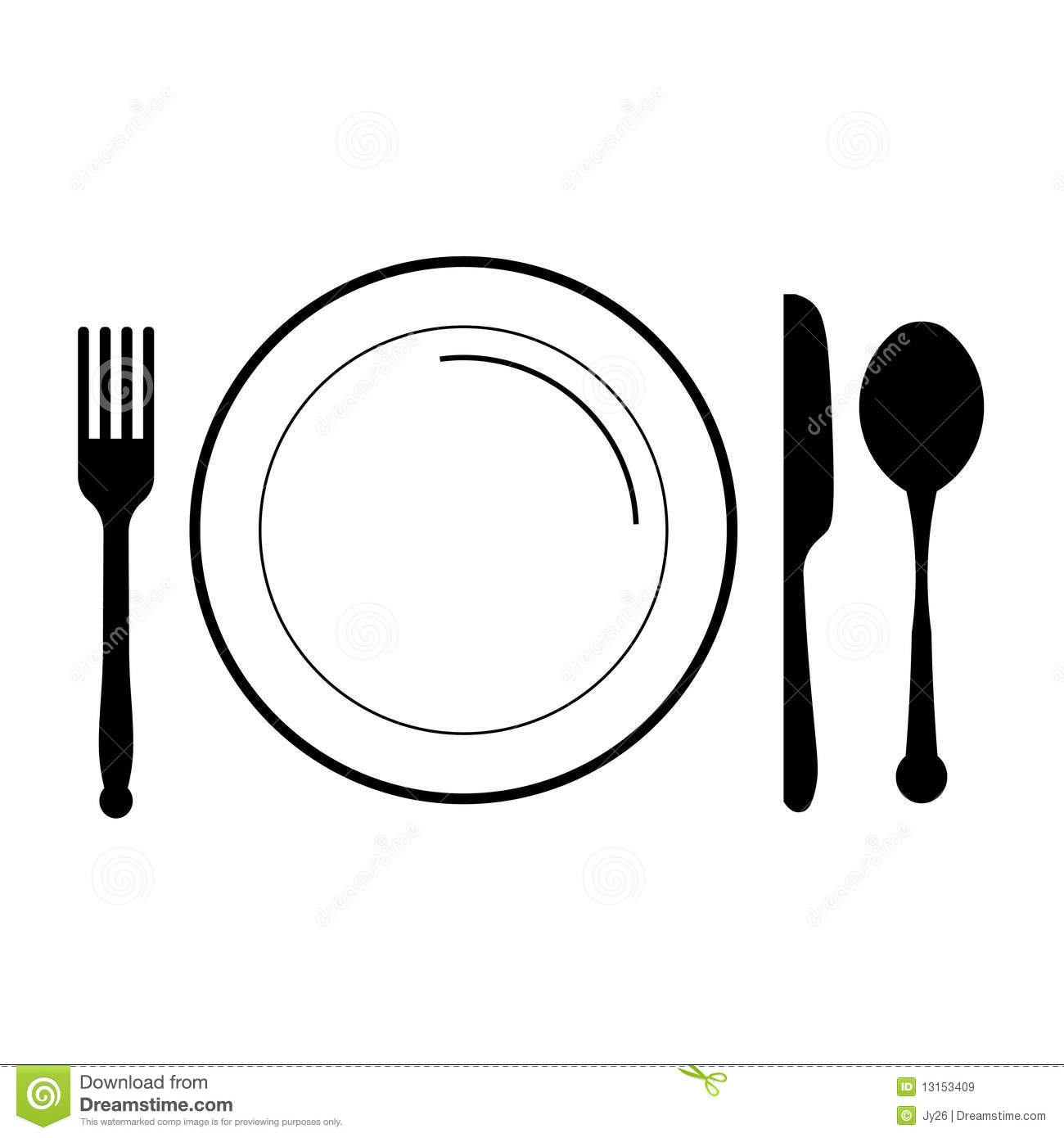 Plate With Fork Knife Spoon Royalty Free Stock Images   Image