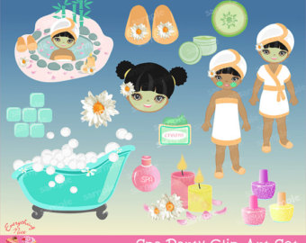 Popular Items For Spa Party Clipart On Etsy
