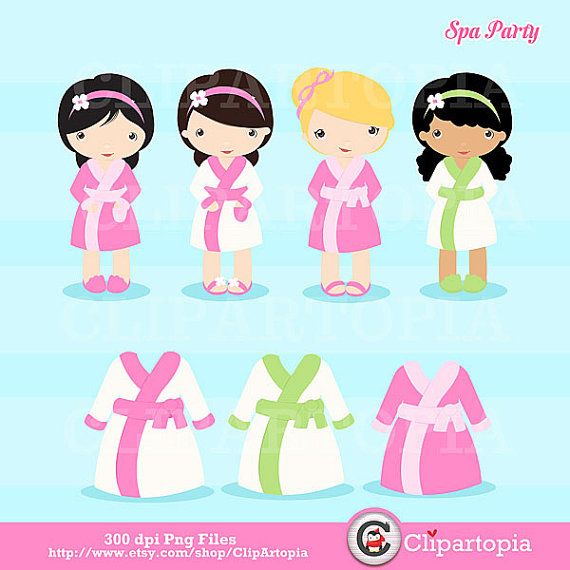 Spa Party Digital Clipart   Girls Spa Party Cute By Clipartopia