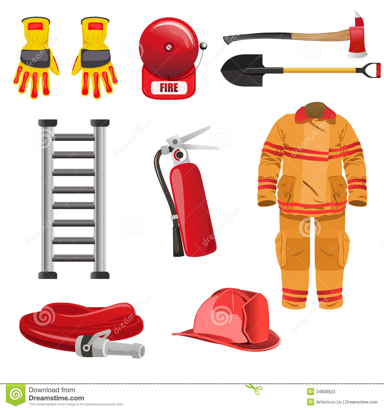 Firefighters Icons Stock Photos   Image  34808623