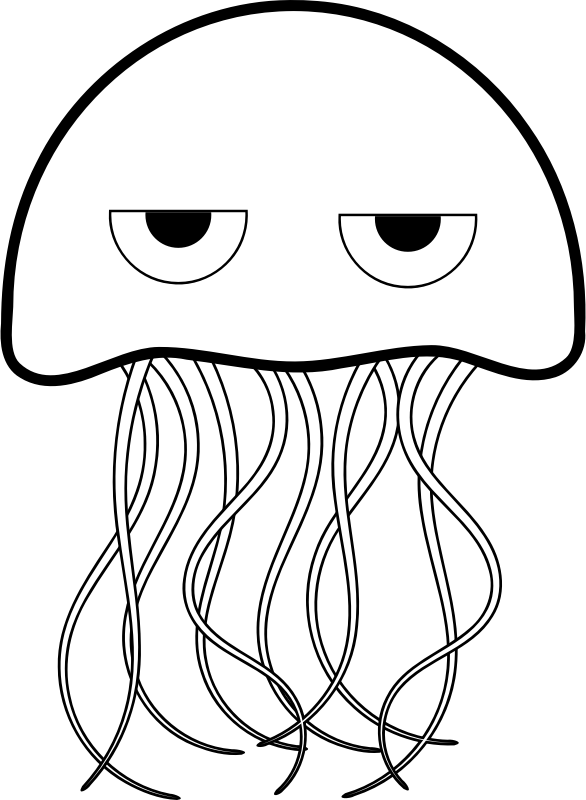 Jellyfish   Coloring Book By Uroesch   Simple Jelly Fish With Sleepy