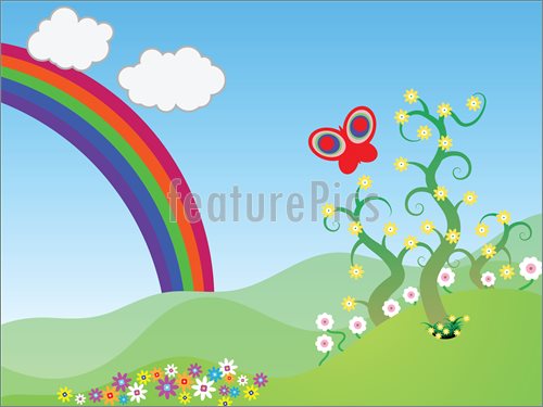 Spring Scene Clip Art Of A Spring Scene With A
