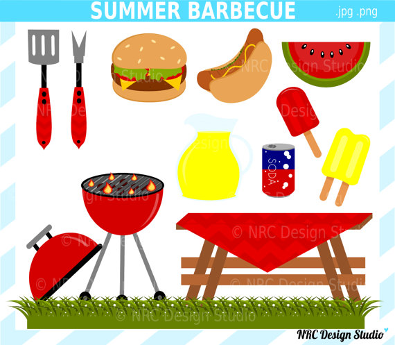 70  Sale Summer Barbecue Party Clip Art   Digital Barbecue Clipart