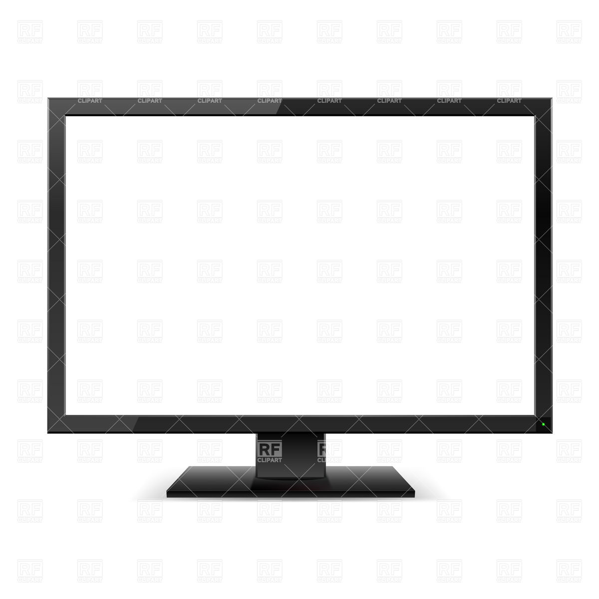 Tv Monitor With A White Screen Download Royalty Free Vector Clipart