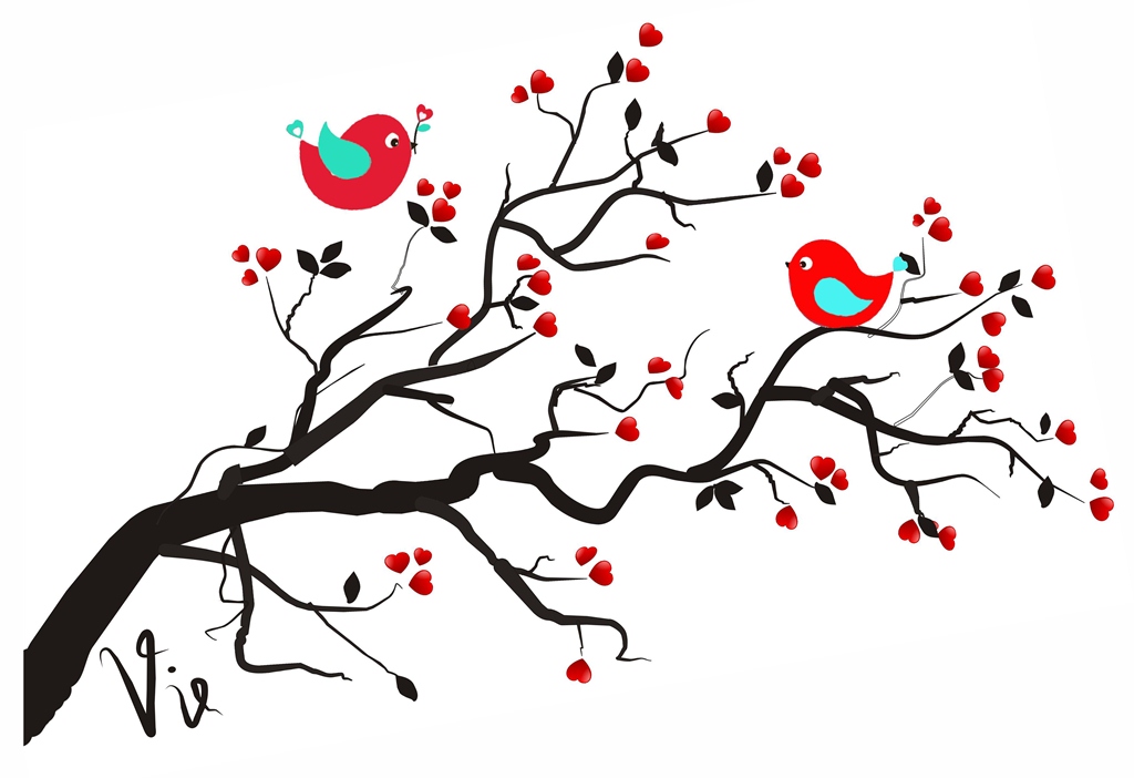 Zaena Alviani Berbagi  Clip Art  Love Tree With Bird