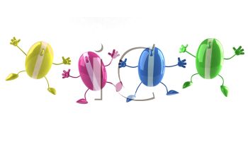 3d Computer Mice Dancing   Royalty Free Clipart Image