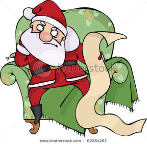 Angry Santa With The Naughty List   Clipart