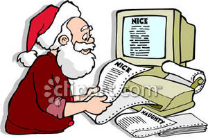 Santa Claus Checking His List Of Naughty And Nice   Royalty Free