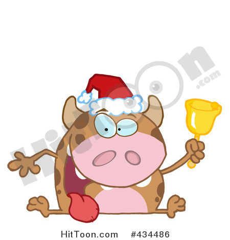 Christmas Cow Clipart  1   Royalty Free Stock Illustrations   Vector