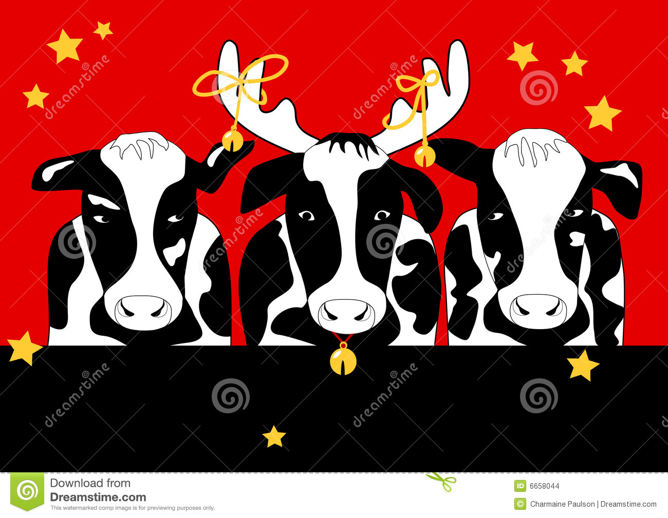 Christmas Cow Is Original Artwork  The Vector File Is In Ai Eps8    