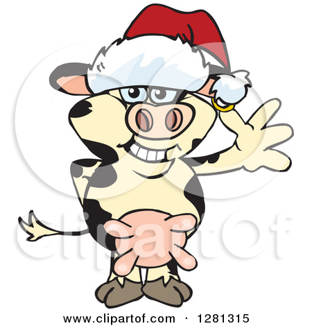 Royalty Free  Rf  Christmas Cow Clipart   Illustrations  1