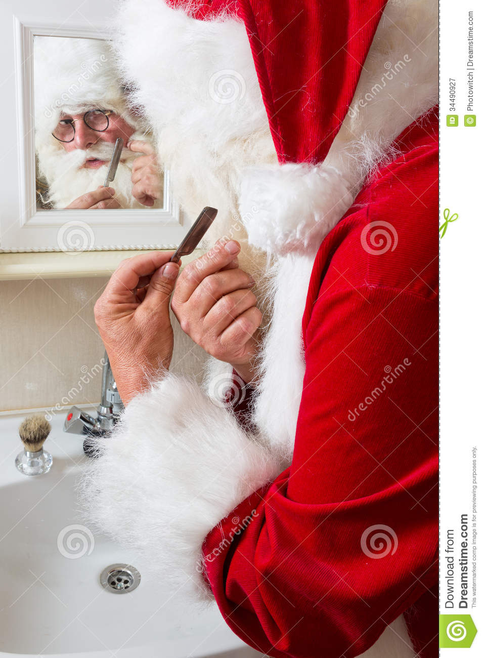Santa Claus Is Shaving Royalty Free Stock Photography   Image