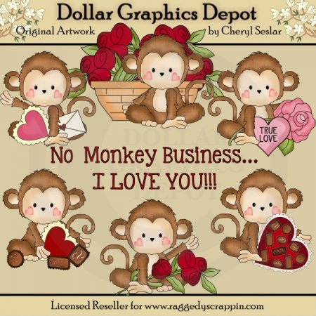 Monkey Business   Valentine S Day   Clip Art    1 00   Dollar Graphics