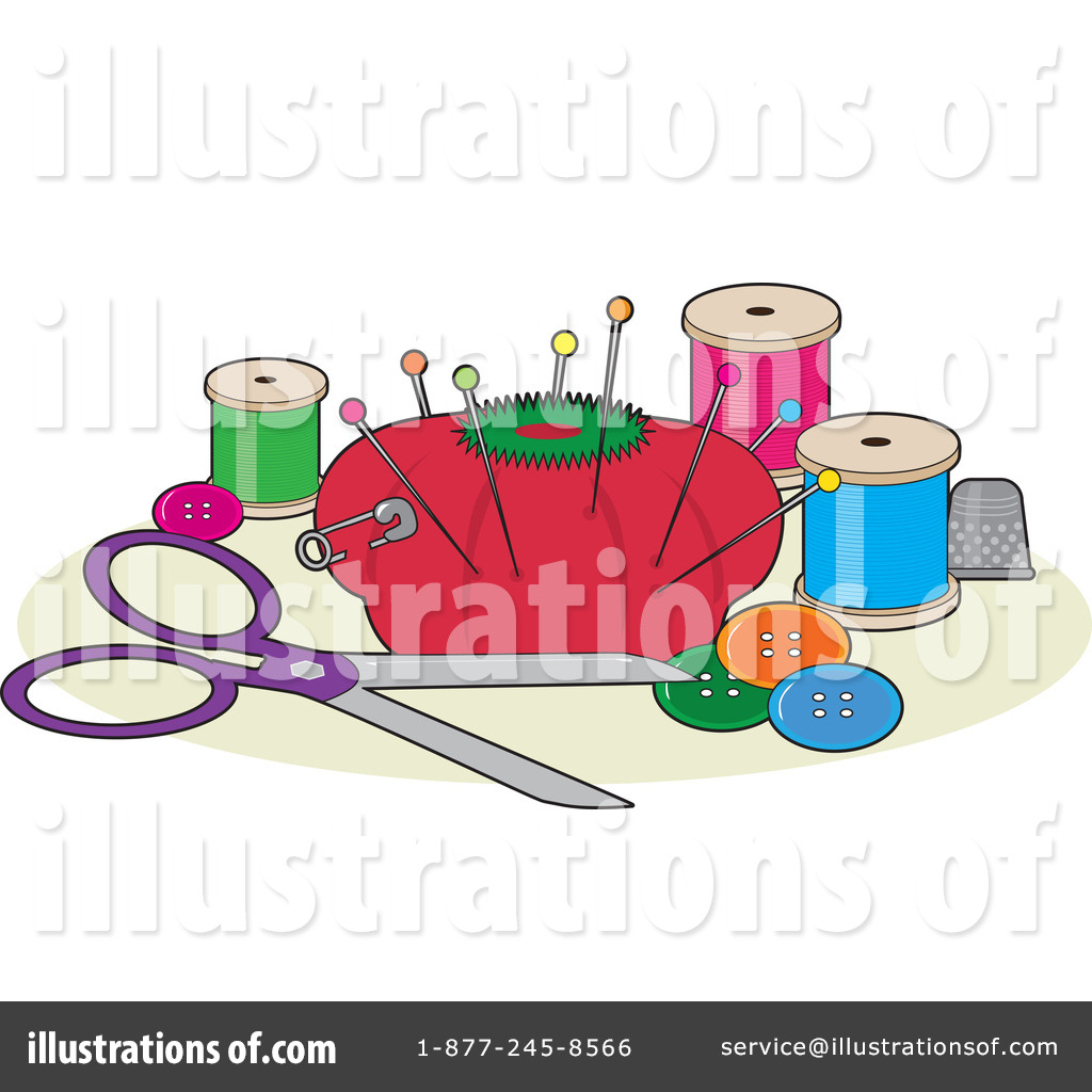 Royalty Free  Rf  Sewing Clipart Illustration By Maria Bell   Stock