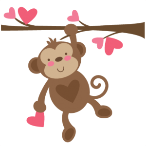 Valentine Monkey Svg File For Scrapbooking Cardmaking Valentines Svg