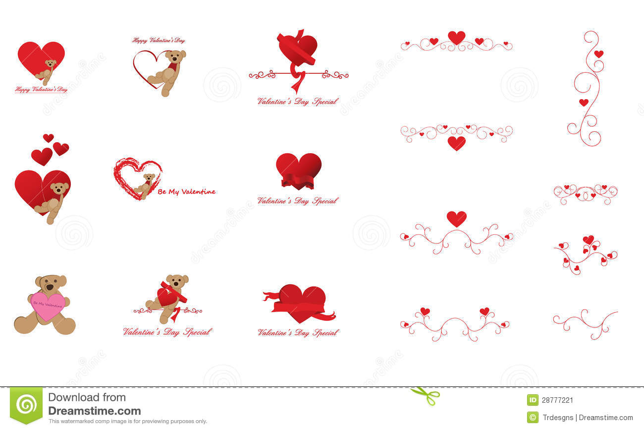 Valentine S Day Clip Art And Design Elements Stock Image   Image