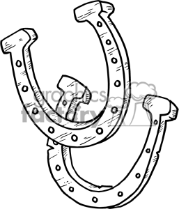     Black And White Lucky Horseshoes Clipart Image Picture Art   372081