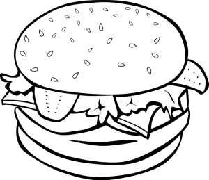 Burgers Black White Food Clipart
