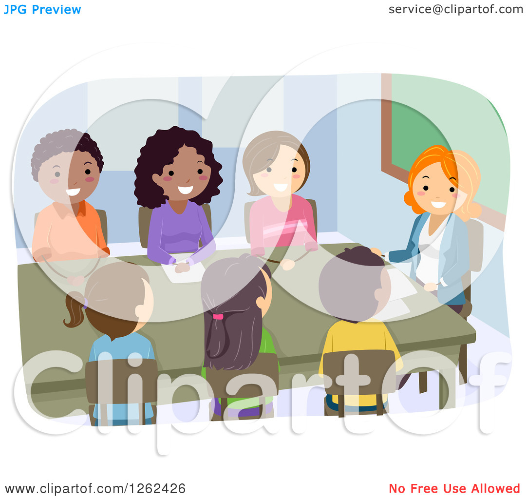 Clipart Of People In A Pta Meeting   Royalty Free Vector Illustration