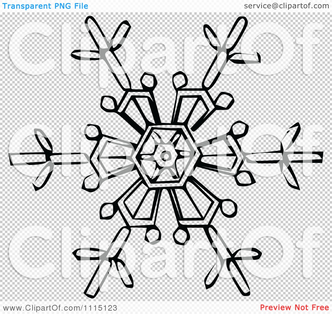 Clipart Vintage Black And White Snowflake 3 Royalty Free Vector
