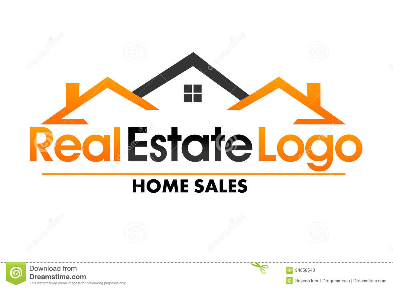 Drawing Representing A Real Estate Logo Made Out Of A House Roof