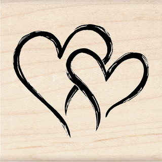 Inkadinkado Seasonal Mounted Rubber Stamp Two Hearts In One Today   4