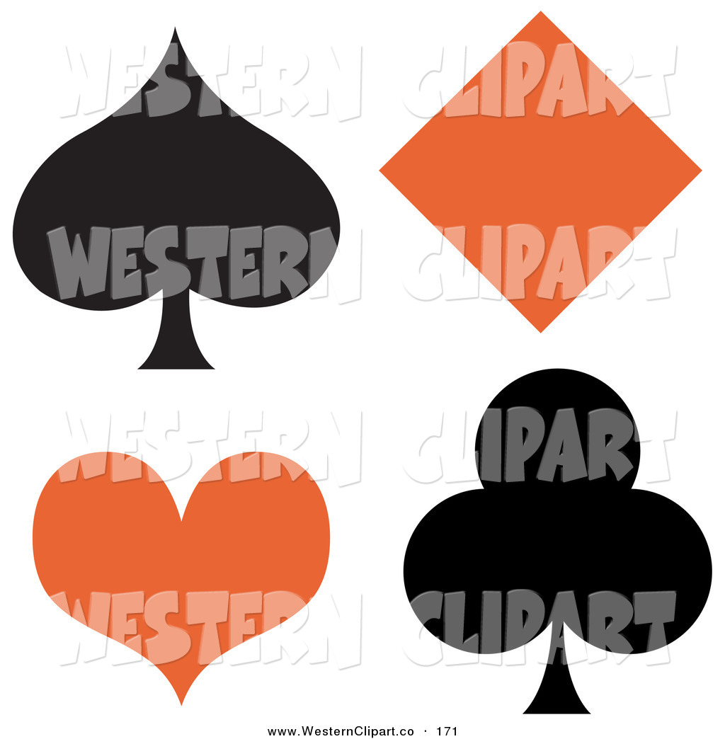 Larger Preview  Vector Western Clip Art Of A Black Spade And Club With