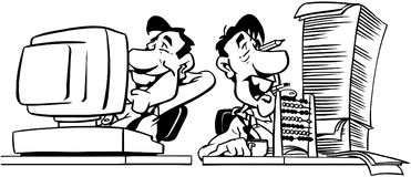 Men Working Cartoon Design Vector Clipart Royalty Free Stock Image
