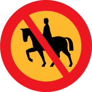 No Horse Riding Sign Vector Clip Art