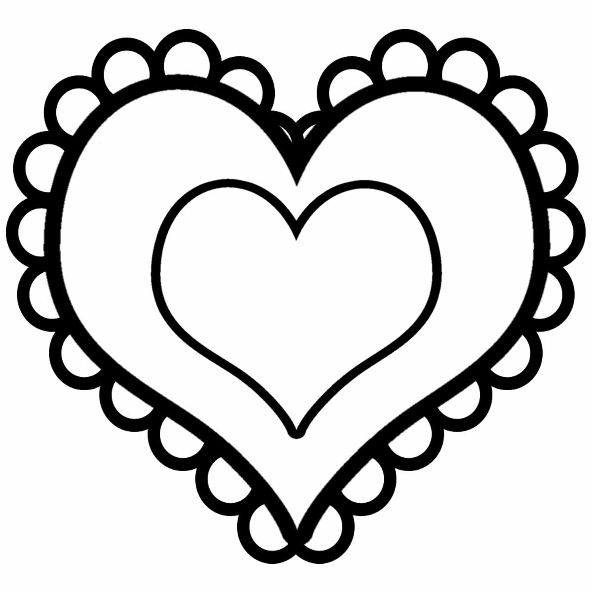 Valentine S Day Heart With Lace Clip Art In Black And White  This