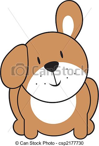 Vector Clipart Of Cute Baby Puppy   Isolated Baby Puppy Individual