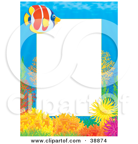 Clipart Illustration Of An Underwater Stationery Border Of Tropical