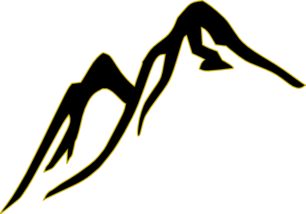 Black Gold Mountain Outline Clip Art At Clker Com   Vector Clip Art