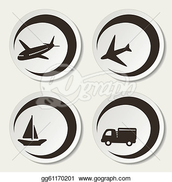 Clipart   Vector Shipping Symbols   Car Ship Plane  Stock