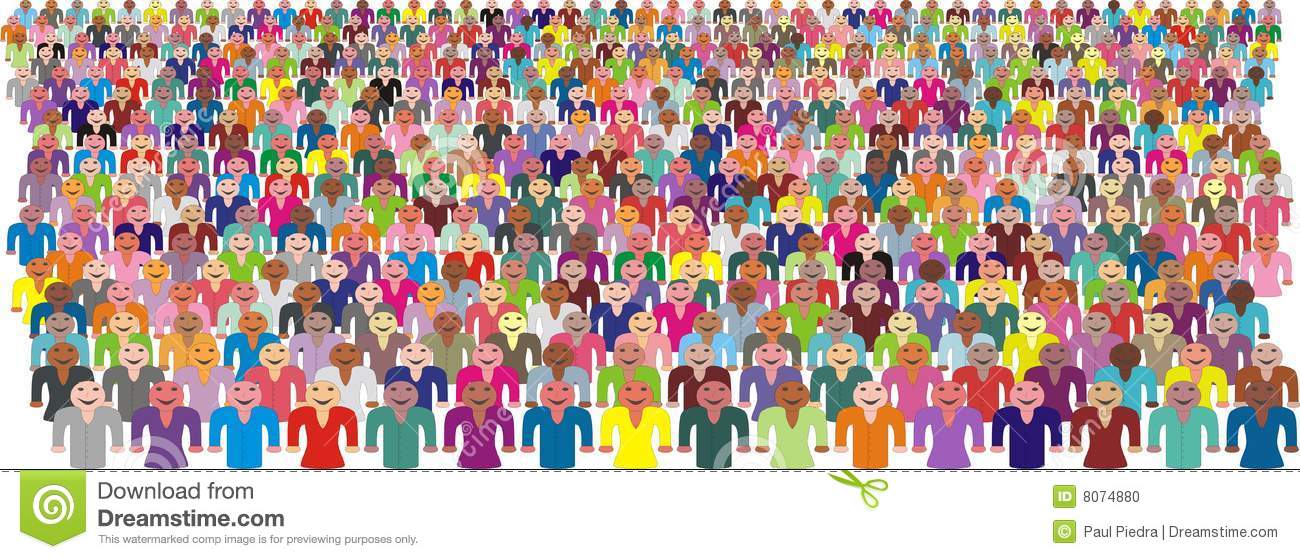 Colorful Crowd Of People Vector Stock Photo   Image  8074880