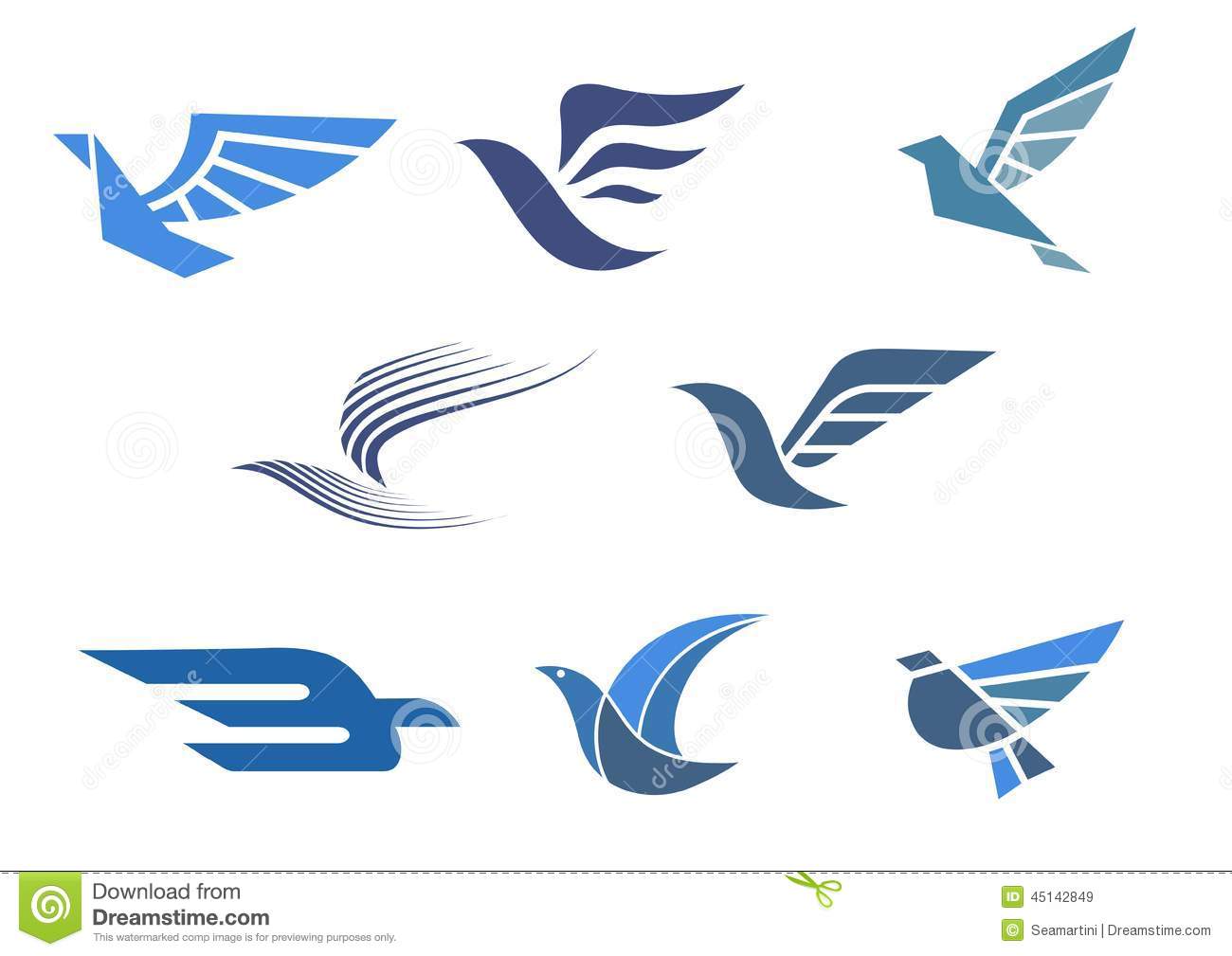 Delivery And Shipping Symbols With Abstract Stylized Flying Bird