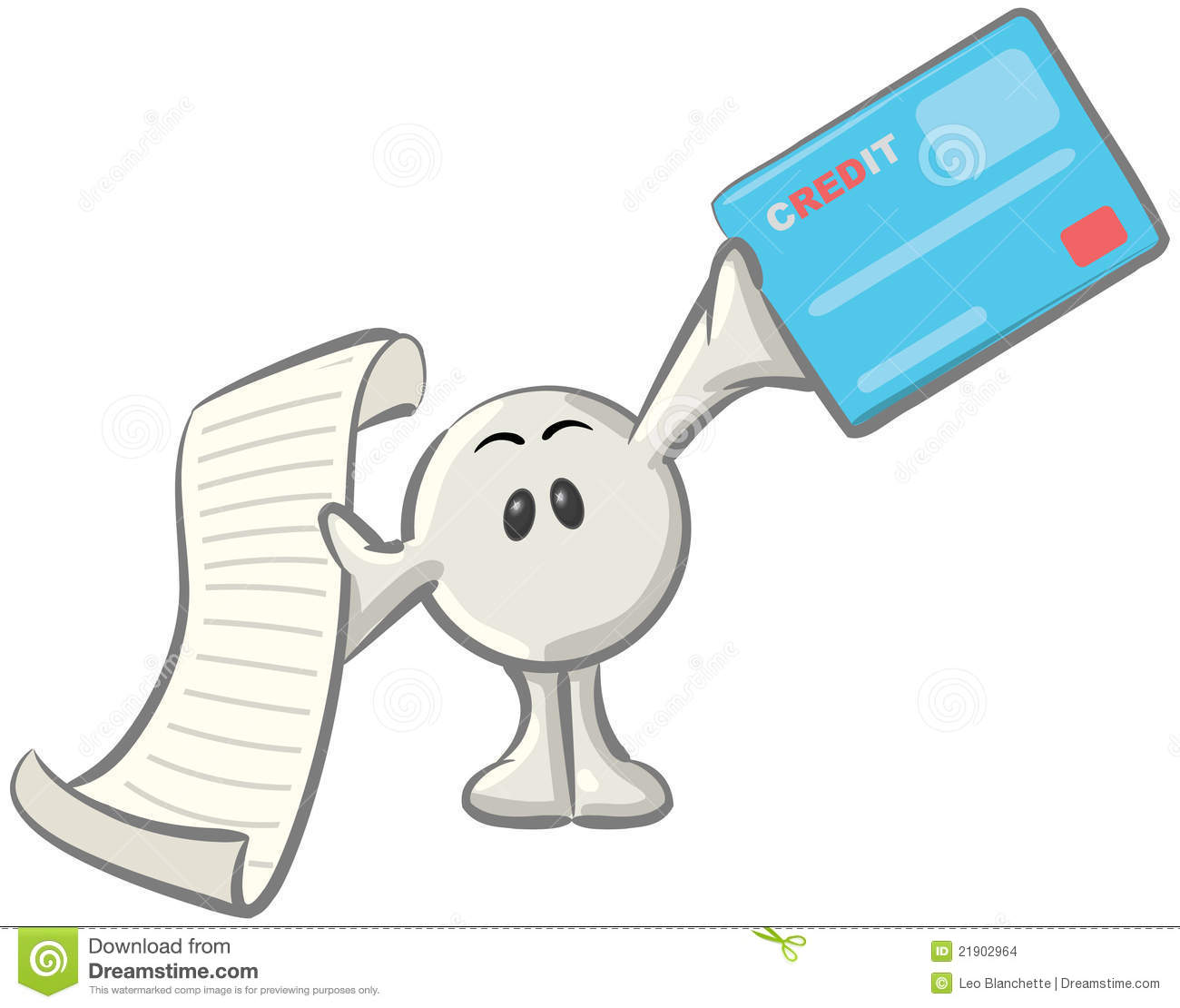 Dot Man With Credit Card And Receipt Stock Images   Image  21902964
