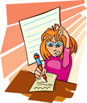 Hard Working Girl Clipart Girl And Difficult Test
