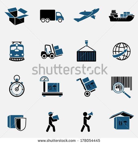 Logistic Transportation Service Icons Set Of Shipping Delivery And