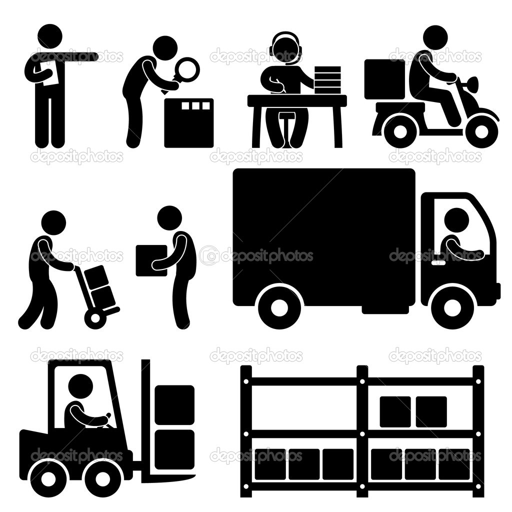Logistic Warehouse Delivery Shipping Icon Pictogram   Stock Vector