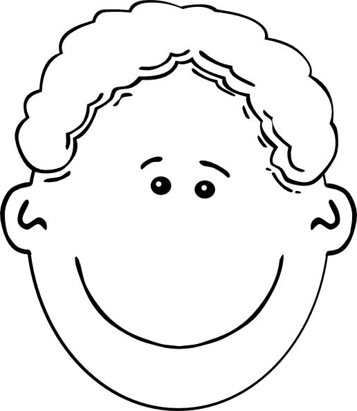 Smiling Boy Face Outline Clip Art At Clker Com   Vector Clip Art