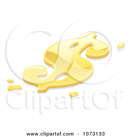 Clipart 3d Liquid Gold Usd Dollar Symbol   Royalty Free Vector    