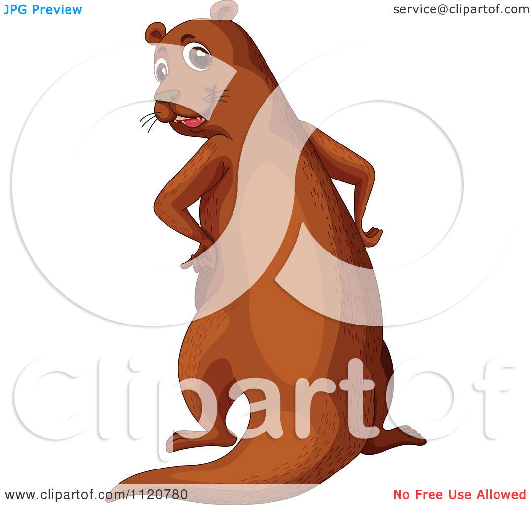 Of A Cute Brown Otter With An Idea   Royalty Free Vector Clipart