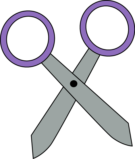 Purple Scissors Clip Art Image   Sharp Silver Scissors With A Purple