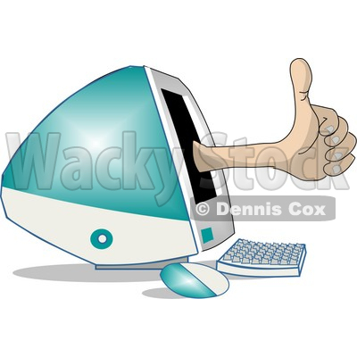 Thumbs Up For Apple S New Imac Computer Clipart Picture   Dennis Cox