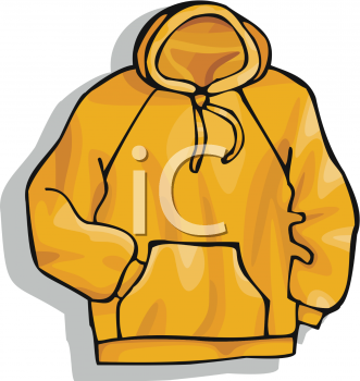 Yellow Hooded Sweatshirt   Royalty Free Clip Art Image