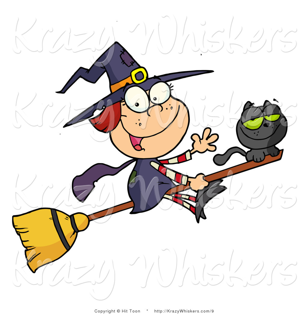 Friendly Witch Clipart Vector Kitty Clipart Of A Cute Witch And Black    