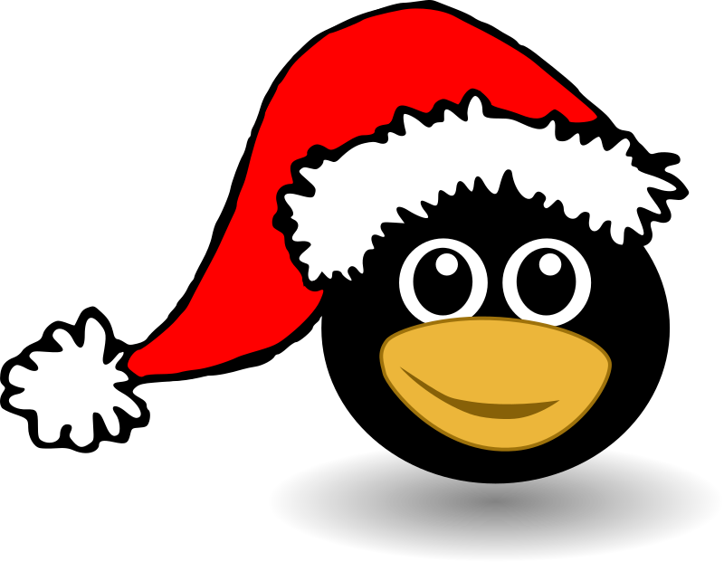 Funny Tux Face With Santa Claus Hat By Palomaironique   Funny Penguin