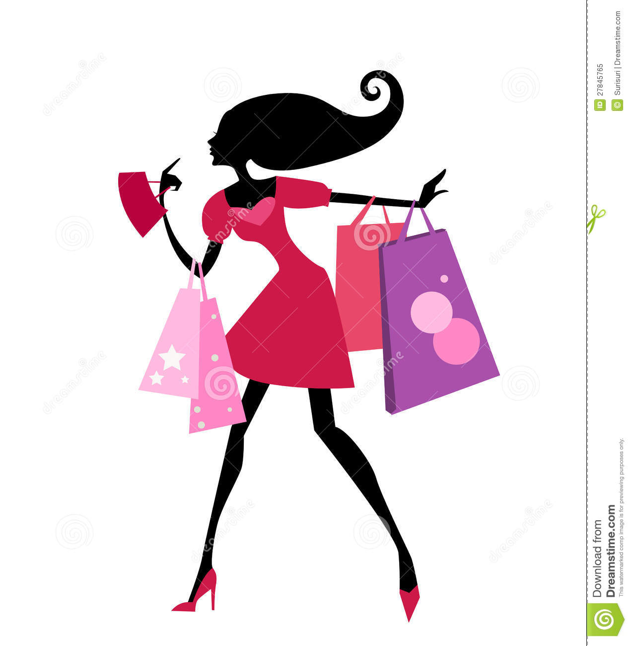 Pretty Girl With Shopping Bag Royalty Free Stock Photo   Image