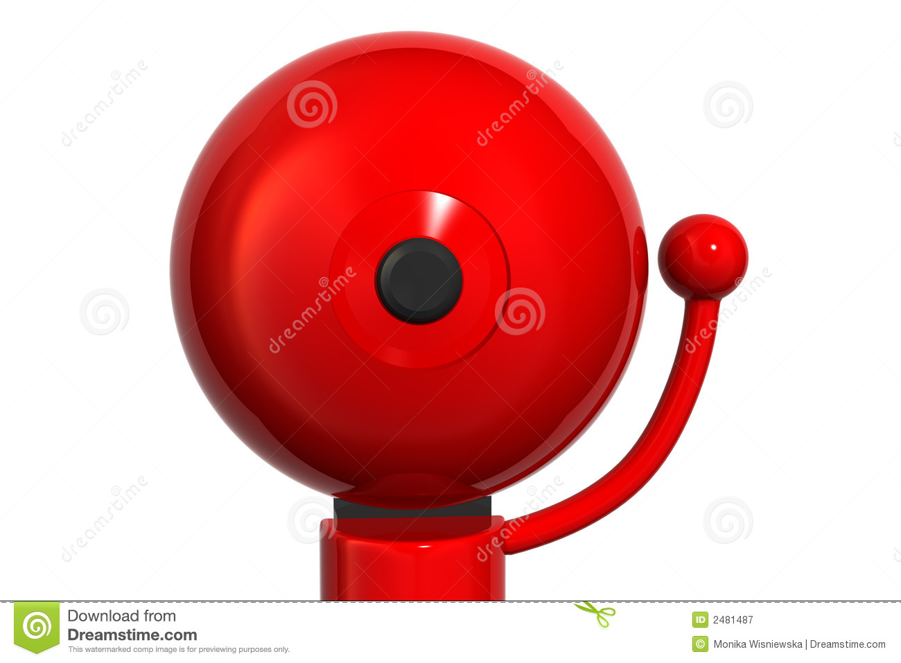 School Bell Clipart Big Red Bell Isolated On